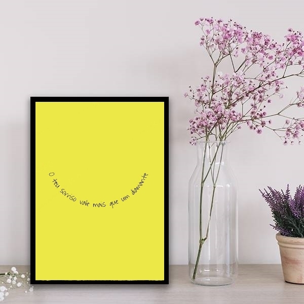 Quadro O Teu Sorriso Vale Mais Que Diamante 24x18cm Moldura:m