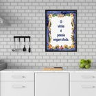 Quadro O Vinho É Poesia Engarrafada 33x24cm Moldura Preta