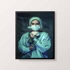 Quadro Obrigada Aos Nossos Heróis 24x18cm - Com Vidro Moldura