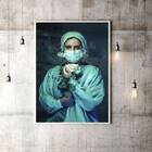 Quadro Obrigada Aos Nossos Heróis 45x34cm - Com Vidro Moldura