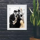 Quadro Old Style Jazz 60x48cm Moldura:madeira Branca