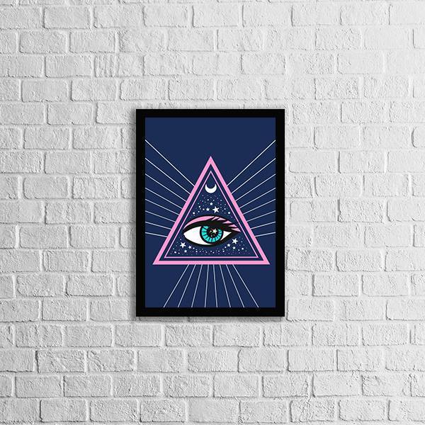 Quadro Olho Da Providência 24x18cm - Com Vidro Moldura:madeir