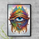 Quadro Olho De Horus Aquarela 24x18cm - Com Vidro Moldura:mad