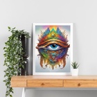 Quadro Olho De Horus Aquarela 24x18cm - Com Vidro Moldura:mad