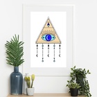 Quadro Olho Grego Móbile - 60x48cm Moldura Branca