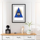 Quadro Olho Grego Pirâmide - 60x48cm Moldura Preta