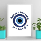 Quadro Olho Grego Só O Bem Entra 24x18cm - Com Vidro Moldura: