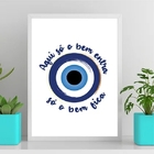 Quadro Olho Grego Só O Bem Entra 45x34cm Moldura:madeira Preta