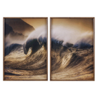 Quadro Onda Marrom com Vidro 140x100cm Arte Própria