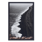 Quadro Ondas Preto com Vidro 40x60cm Arte Própria