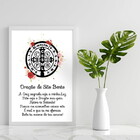 Quadro Oração De São Bento 33x24cm - Com Vidro Moldura:madeir