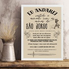 Quadro Oração De São Jorge - Bege 24x18cm - Com Vidro Moldura