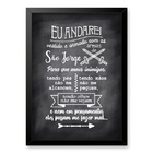 Quadro Oração De São Jorge - Lousa 33x24cm Moldura Preta