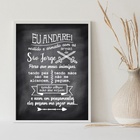 Quadro Oração De São Jorge - Lousa 45x34cm Moldura Branca