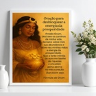 Quadro Oração Oxum - Prosperidade 24x18cm - Com Vidro Moldura