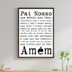 Quadro Oração Pai Nosso 45x34cm - Com Vidro Moldura:madeira P
