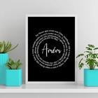 Quadro Oração Pai Nosso Espiral - Preto E Branco 24x18cm Mold