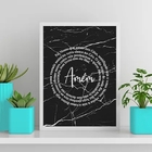 Quadro Oração Pai Nosso Fundo Mármore 45x34cm - Com Vidro Mol