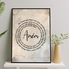 Quadro Oração Pai Nosso - Mármore Bege E Dourado 24x18cm - Co