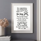 Quadro Oração Para São Jorge - 60x48cm Moldura Branca