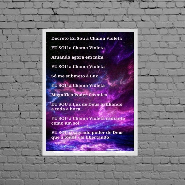 Quadro Oração Saint Germain 33x24cm Moldura:madeira Branca