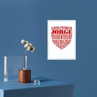 Quadro Oração São Jorge - Escudo Vermelho 24x18cm - Com Vidro