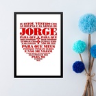 Quadro Oração São Jorge - Escudo Vermelho 33x24cm - Com Vidro