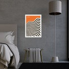 Quadro Orange Bauhaus - Angular Sinuosity 45x34cm - Com Vidro