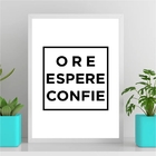 Quadro Ore Espere Confie 33x24cm Moldura:madeira Preta