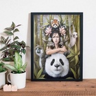 Quadro Oriental Sagrado Feminino 45x34cm - Com Vidro Moldura: