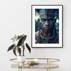 Quadro Orixá Ogum - 60x48cm Moldura Branca