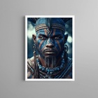 Quadro Orixá Ogum - Face 45x34cm Moldura Preta