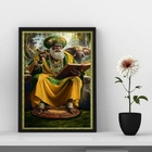Quadro Orixá Orunmila Orula Orunla-ifá 45x34cm Moldura Branca