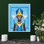 Quadro Orixá Oxum - Candomblé - 60x48cm Moldura:madeira Preta