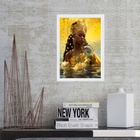 Quadro Orixá Oxum - Moedas De Ouro 45x34cm Moldura:madeira Pr