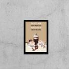 Quadro Os Problemas São Só Falta De Café 24x18cm - Com Vidro