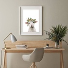 Quadro Ovelha Baby - 60x48cm Moldura:madeira Preta