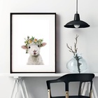 Quadro Ovelha Baby - 60x48cm Moldura:madeira Preta