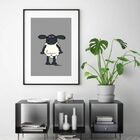 Quadro Ovelhinha Chaun Carneiro - 60x48cm Moldura:madeira Bra