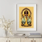 Quadro Oxum Rainha Água Doce - 60x48cm Moldura:madeira Preta