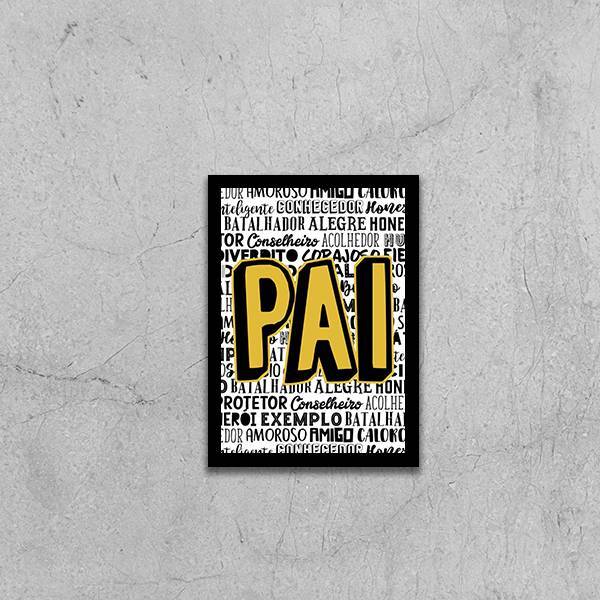 Quadro Pai Qualidades 24x18cm - Com Vidro Moldura:madeira Pre