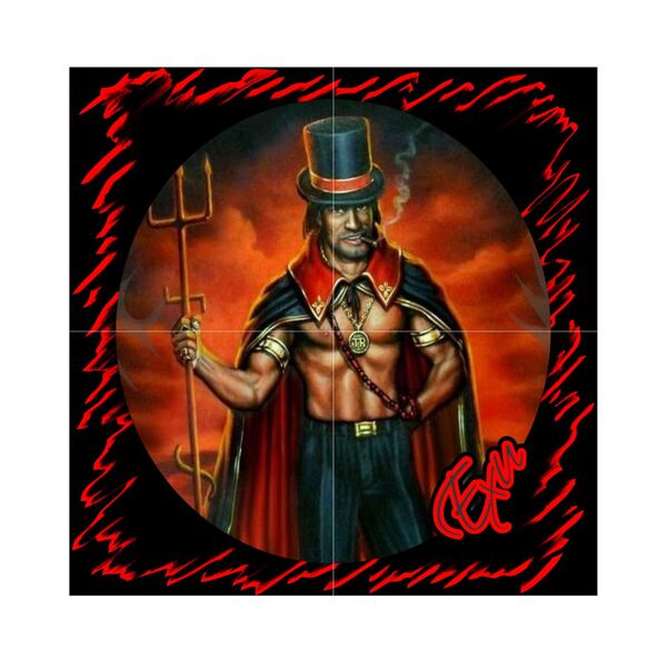 Quadro Painel Azulejos Decorativo Exu I 30x30cm