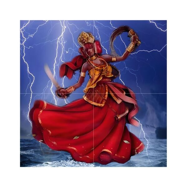 Quadro Painel Azulejos Decorativo Iansã 30x30cm