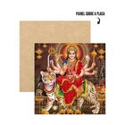 Quadro Painel Azulejos Decorativo Indiano Durga 30x30cm