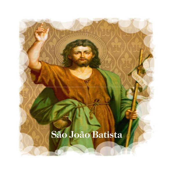 Quadro Painel Azulejos São João Batista 30x30cm