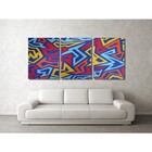 Quadro Painel Decorativo Abstrato Angulos a Mão Multicolor