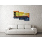 Quadro Painel Decorativo Ponte Metalica ao Por do Sol Amarelo