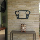 Quadro Painel Porta Retrato Grade Jeep 92 X 53 Cm Aço - Verde