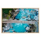 Quadro Paisagem Azul com Vidro 120x80cm Arte Própria