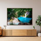 Quadro Paisagem Azul com Vidro 120x80cm Arte Própria